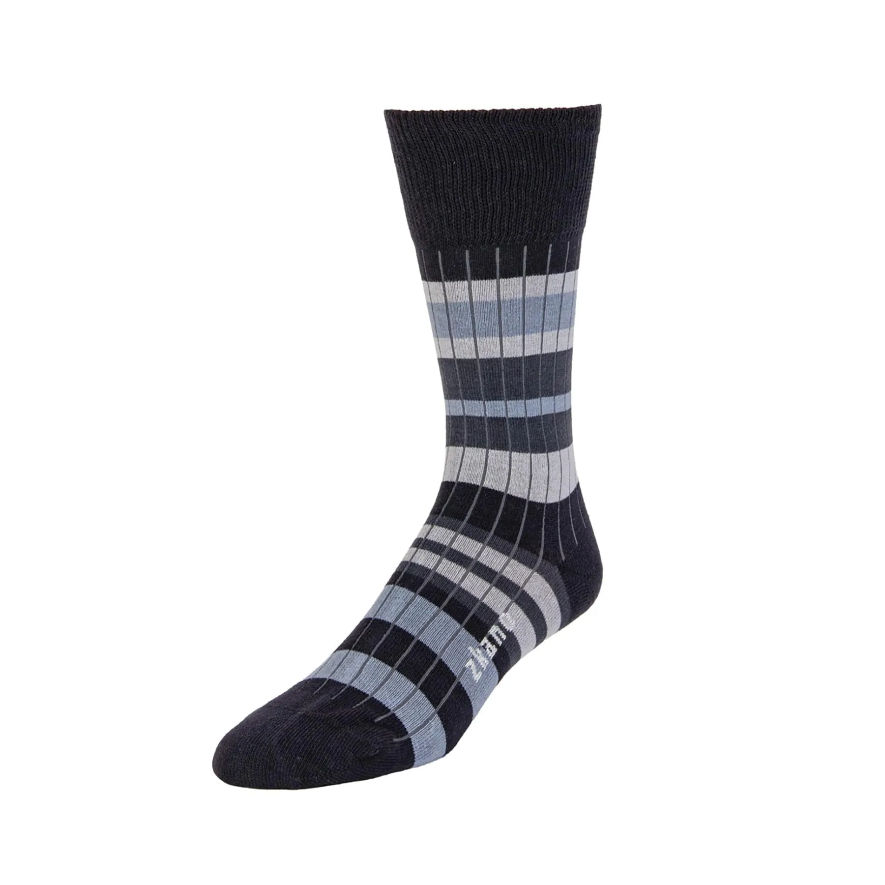 Sweater Stripe - Organic Cotton Crew Socks - Black