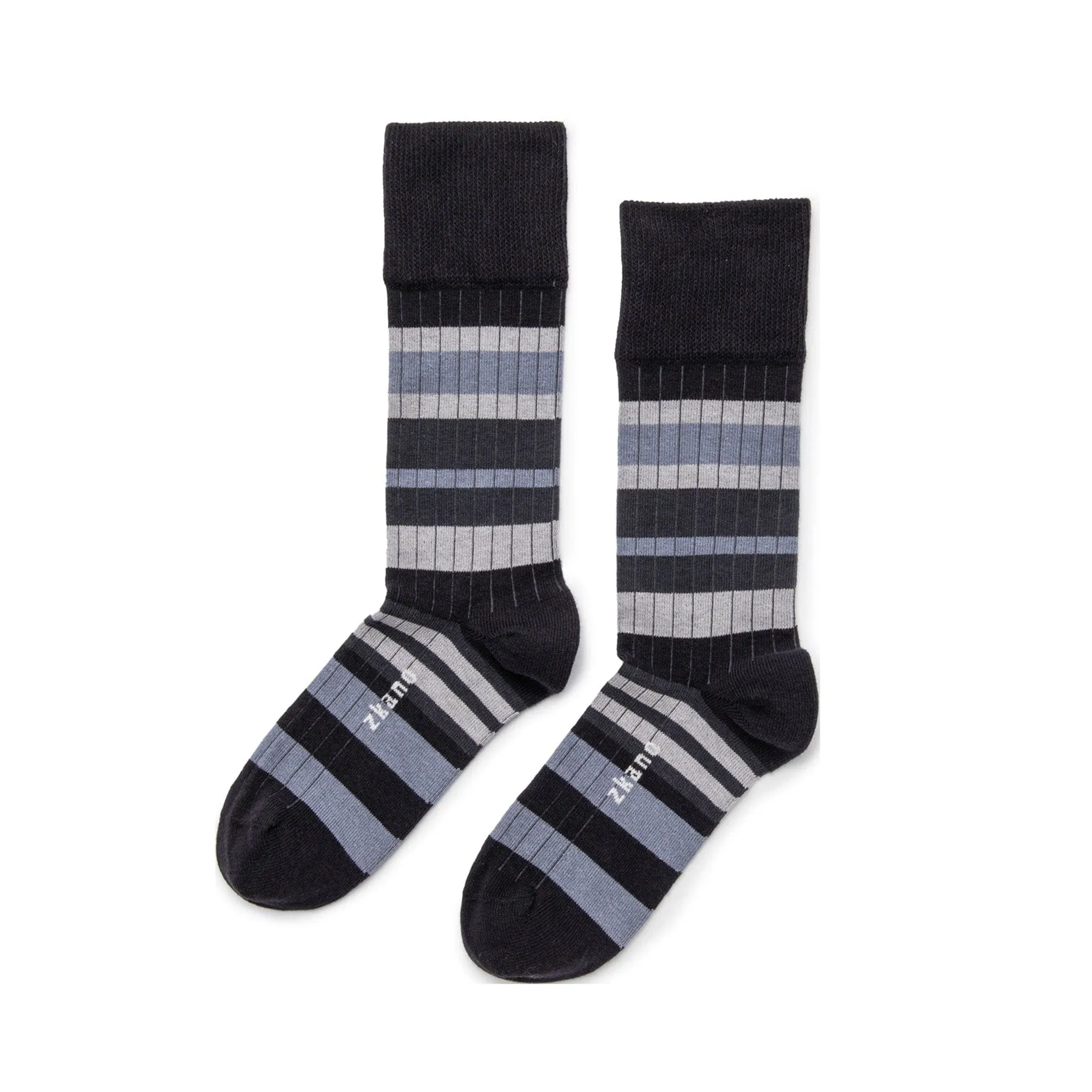 Sweater Stripe - Organic Cotton Crew Socks - Black