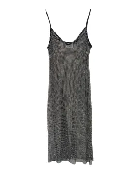 The Crystal Stone Mesh Dress- Hematite