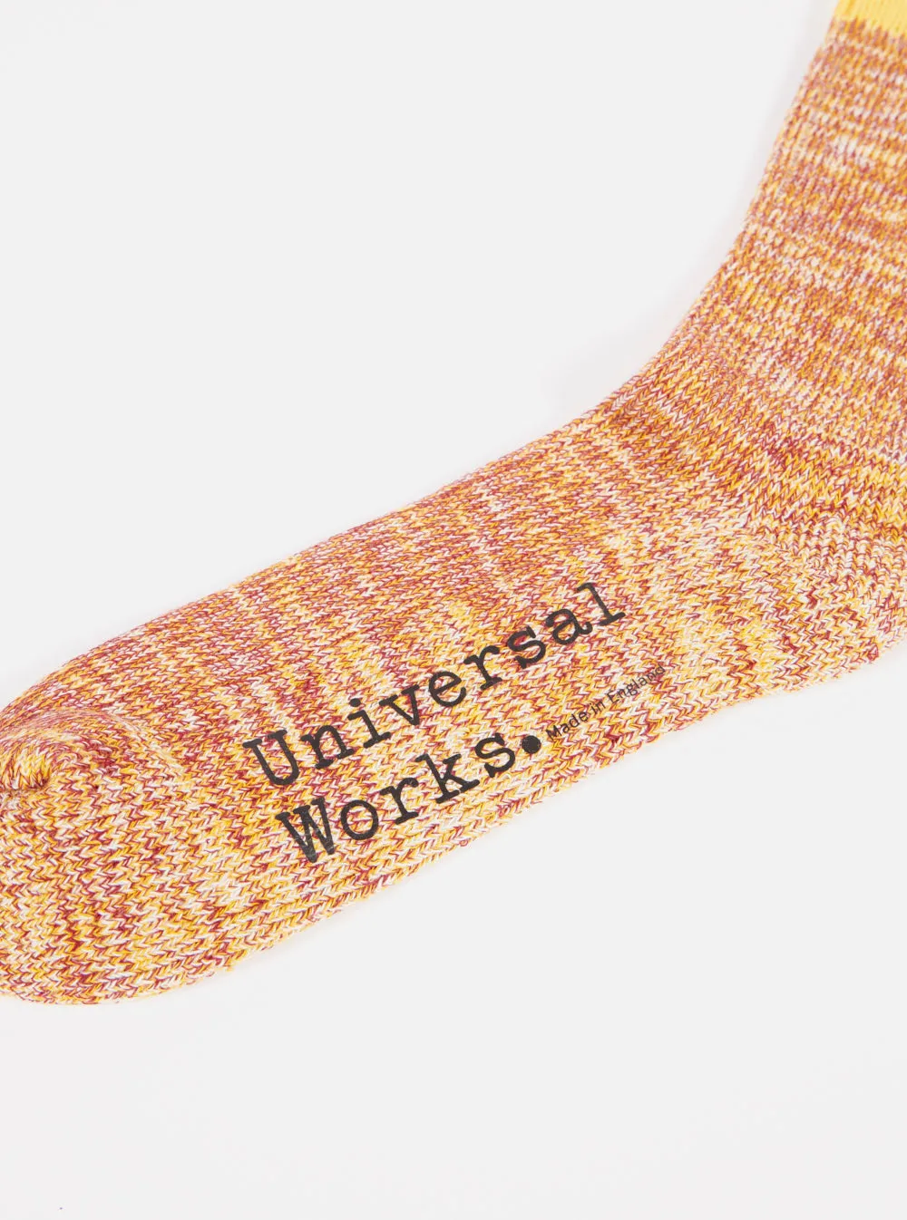 Universal Works Everyday Stripe Sock in Yellow Cotton