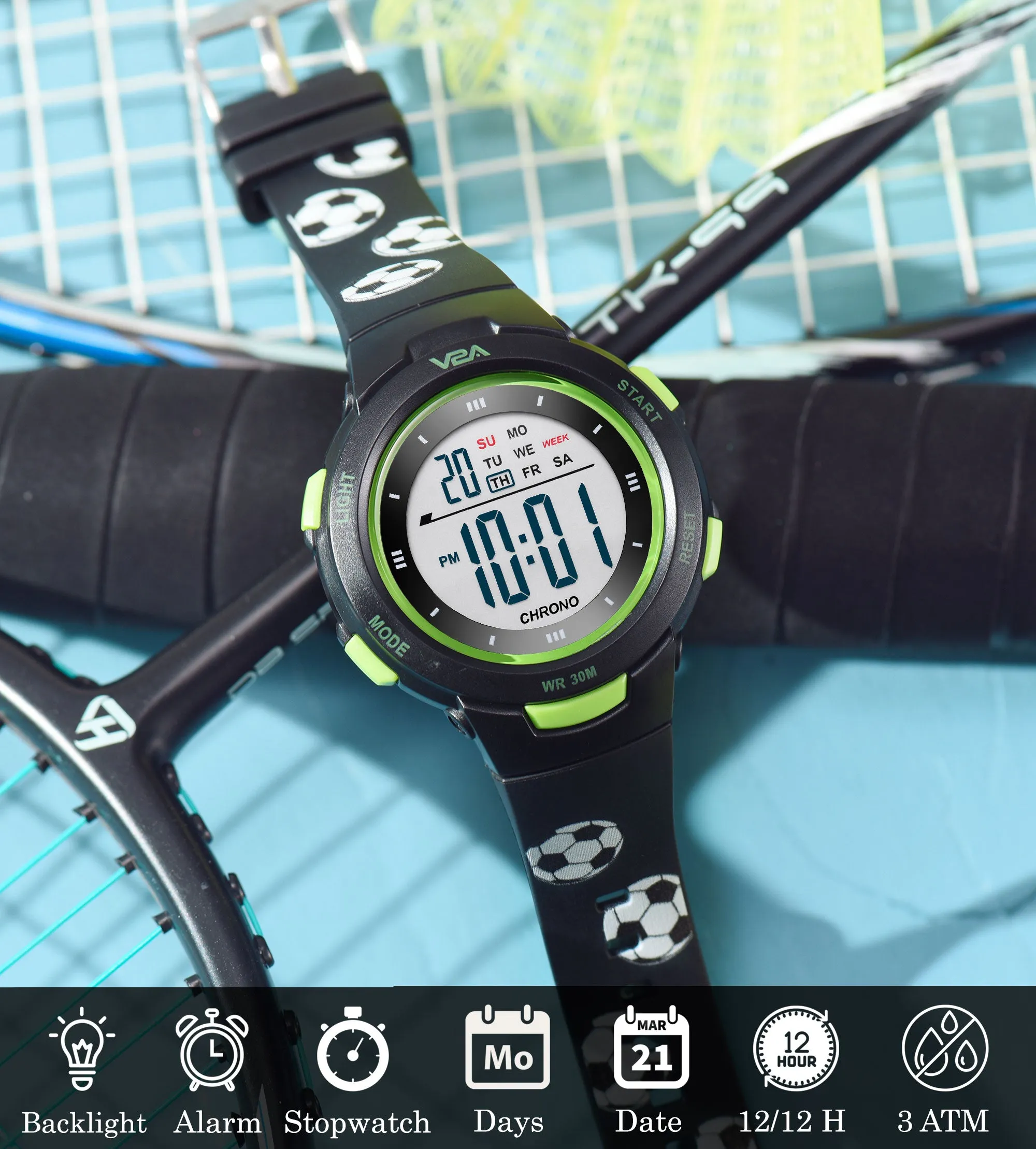 V2A Digital Watch Kids Watch Unisex-Child Between 4 to 13 Years of Age Multi-Functional 30 M Waterproof Digital Sports Watches for Kids | Digital Watch for Kids