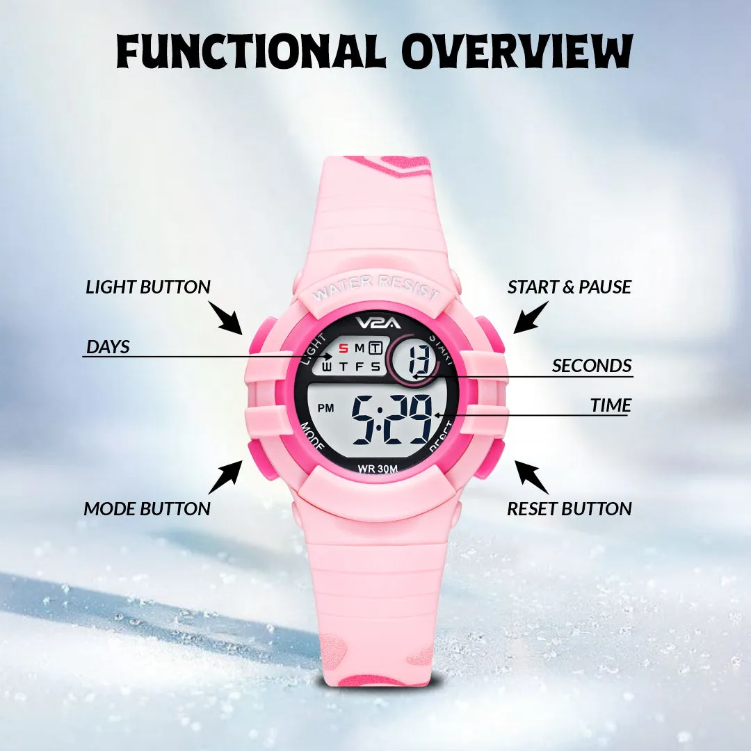 V2A Girls Kids Watch - Gifts for Girls Age 3-10 30 M Waterproof Digital Sports Watches for 3 4 5 6 7 8 Year Old Girls