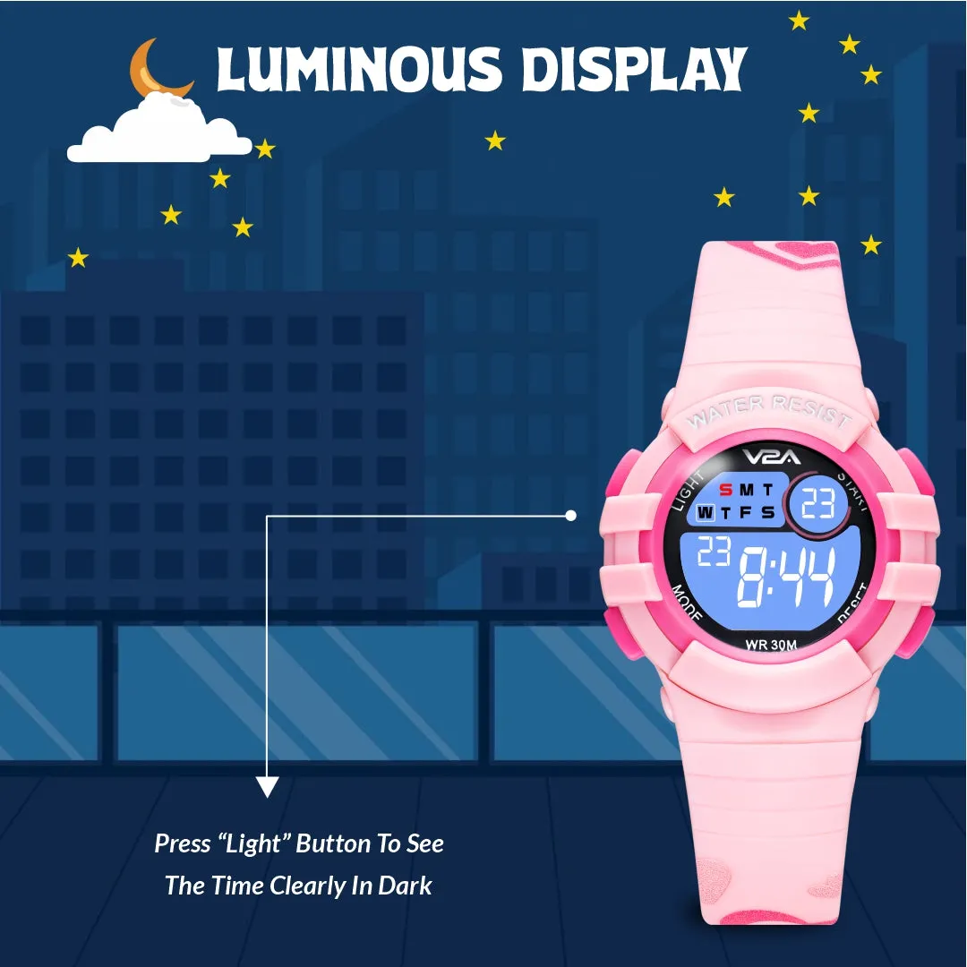 V2A Girls Kids Watch - Gifts for Girls Age 3-10 30 M Waterproof Digital Sports Watches for 3 4 5 6 7 8 Year Old Girls