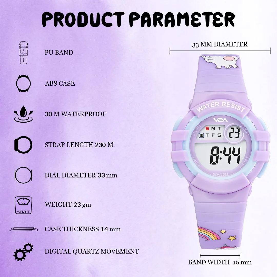 V2A Girls Kids Watch - Gifts for Girls Age 3-10 30 M Waterproof Digital Sports Watches for 3 4 5 6 7 8 Year Old Girls