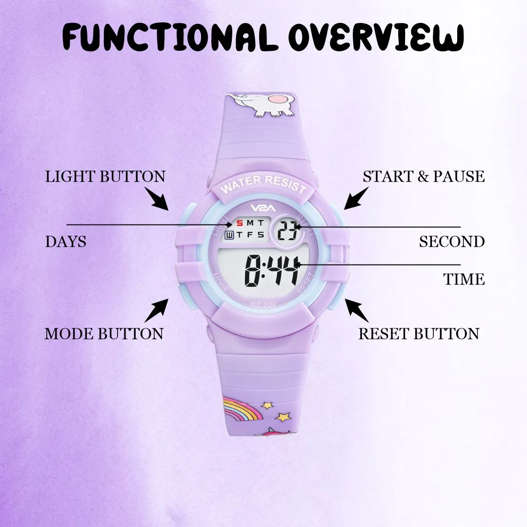 V2A Girls Kids Watch - Gifts for Girls Age 3-10 30 M Waterproof Digital Sports Watches for 3 4 5 6 7 8 Year Old Girls