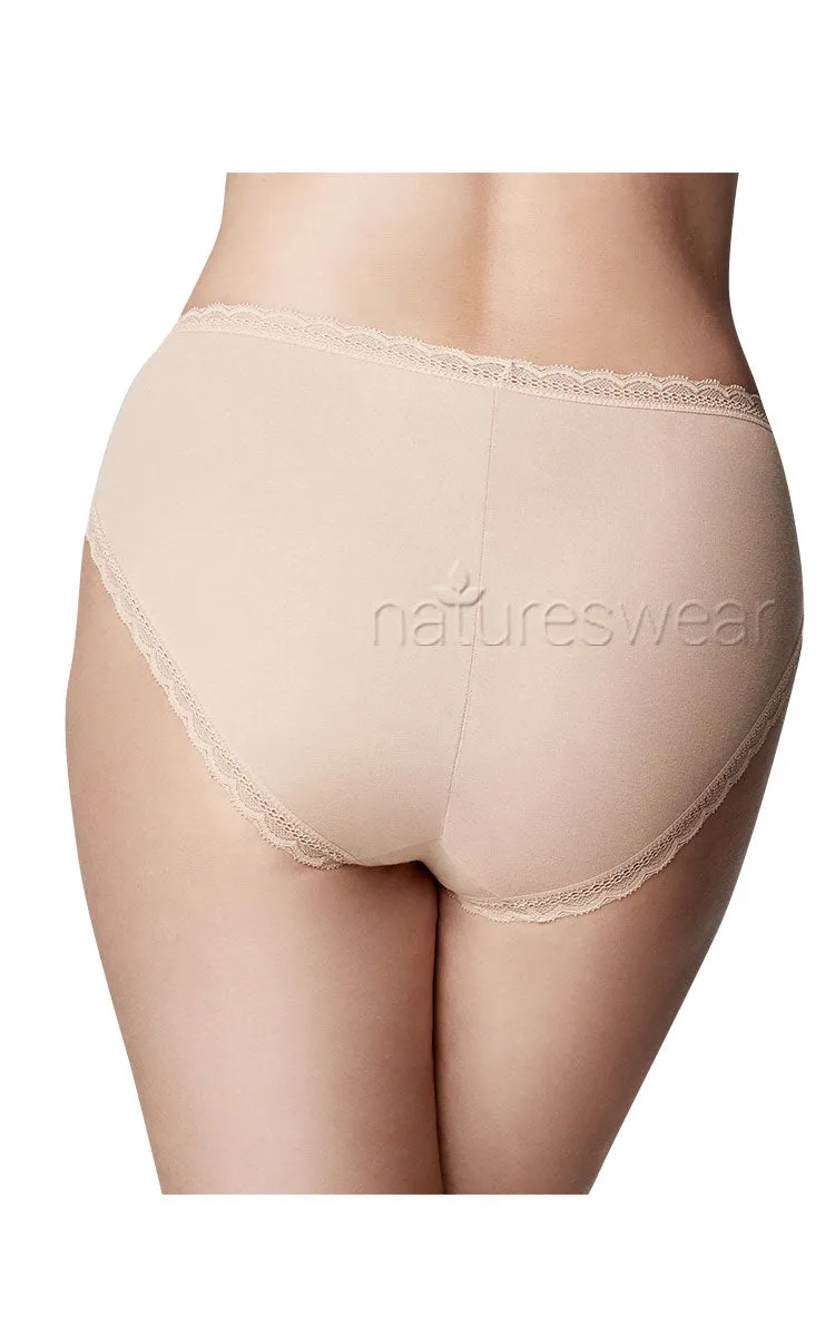 Very Clever Knickers 100% Cotton Underwear Hi Cut Brief in Nude