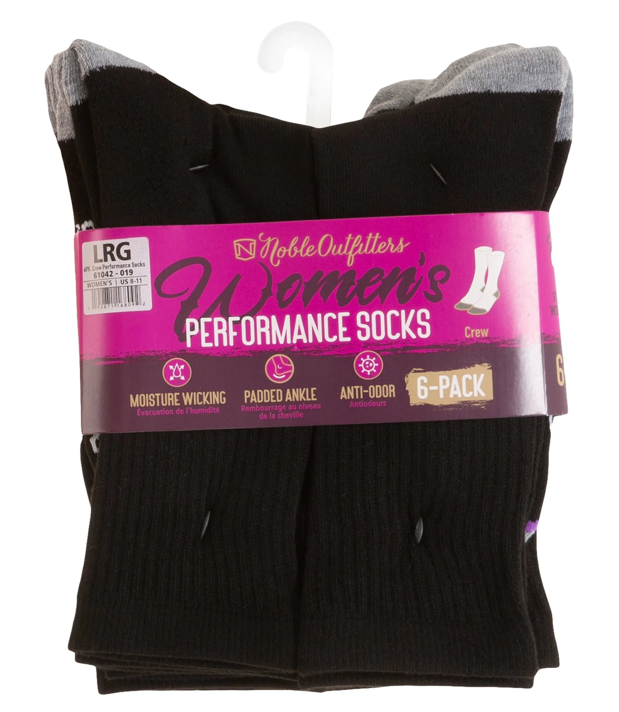 Women's Performance Crew Sock – 6 Pack