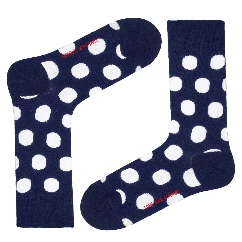 Women's Polka Dot Trouser Socks - Big Polka Navy (W)