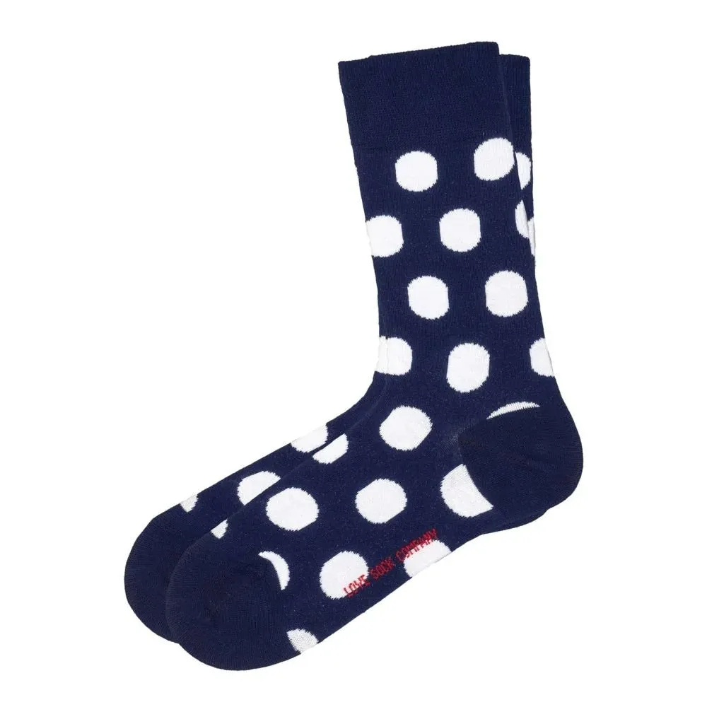 Women's Polka Dot Trouser Socks - Big Polka Navy (W)