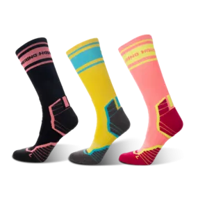 Women's Ride Soft Cycling Geometric crew socks 3-packs