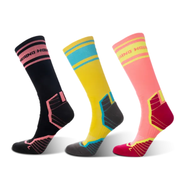 Women's Ride Soft Cycling Geometric crew socks 3-packs