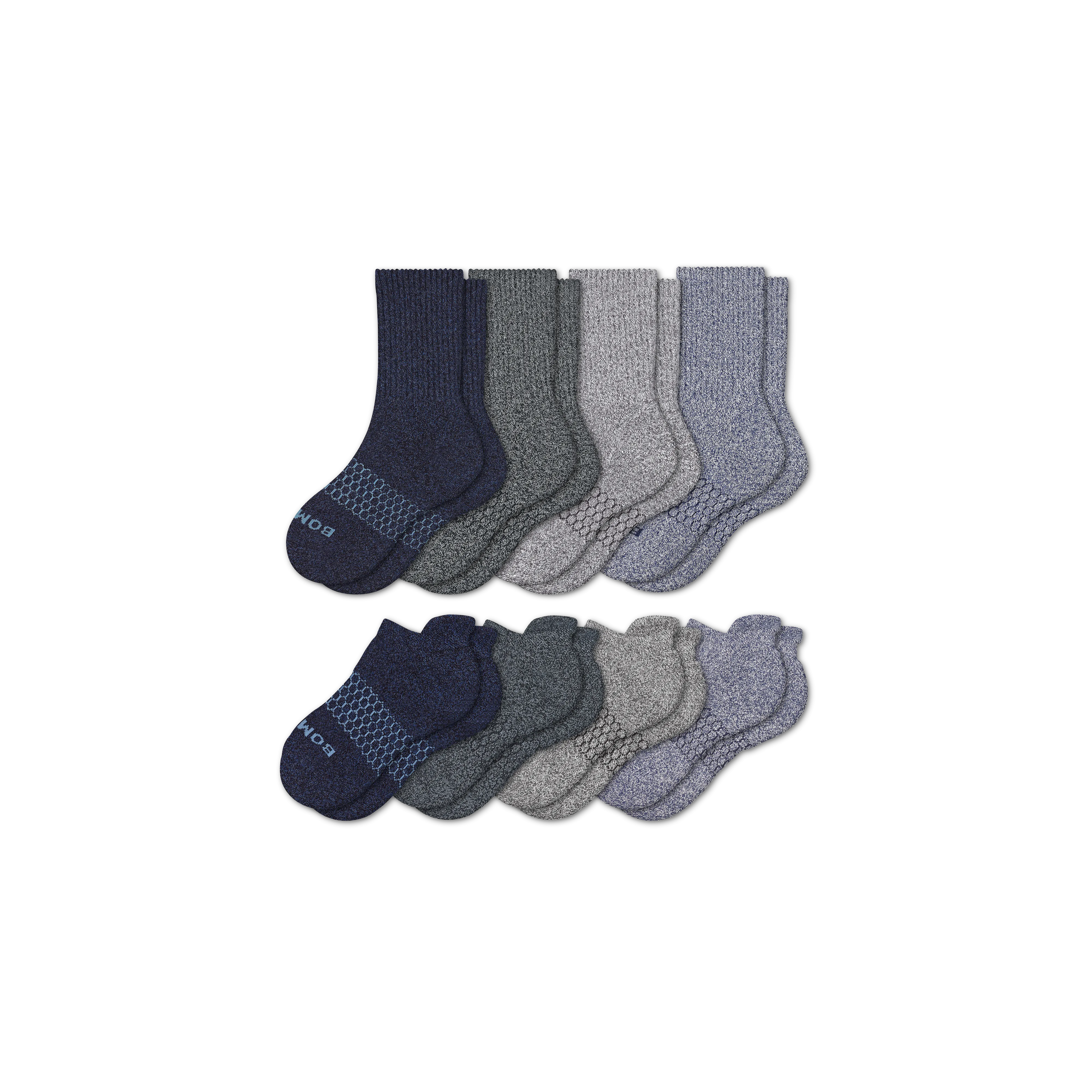 Youth Marls Calf & Ankle Sock 8-Pack