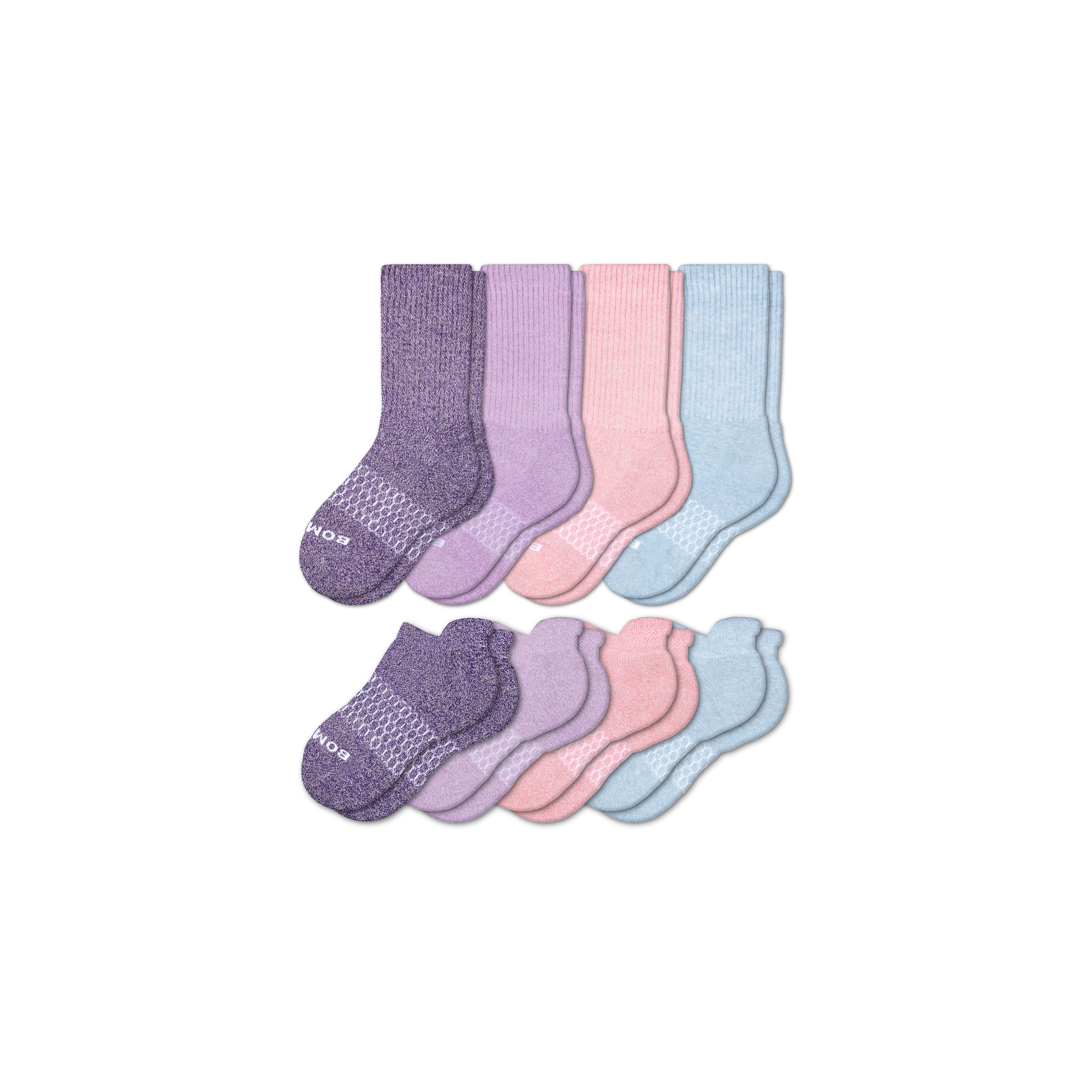 Youth Marls Calf & Ankle Sock 8-Pack