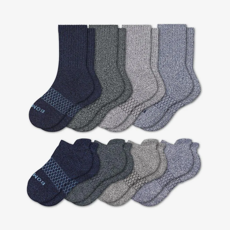 Youth Marls Calf & Ankle Sock 8-Pack