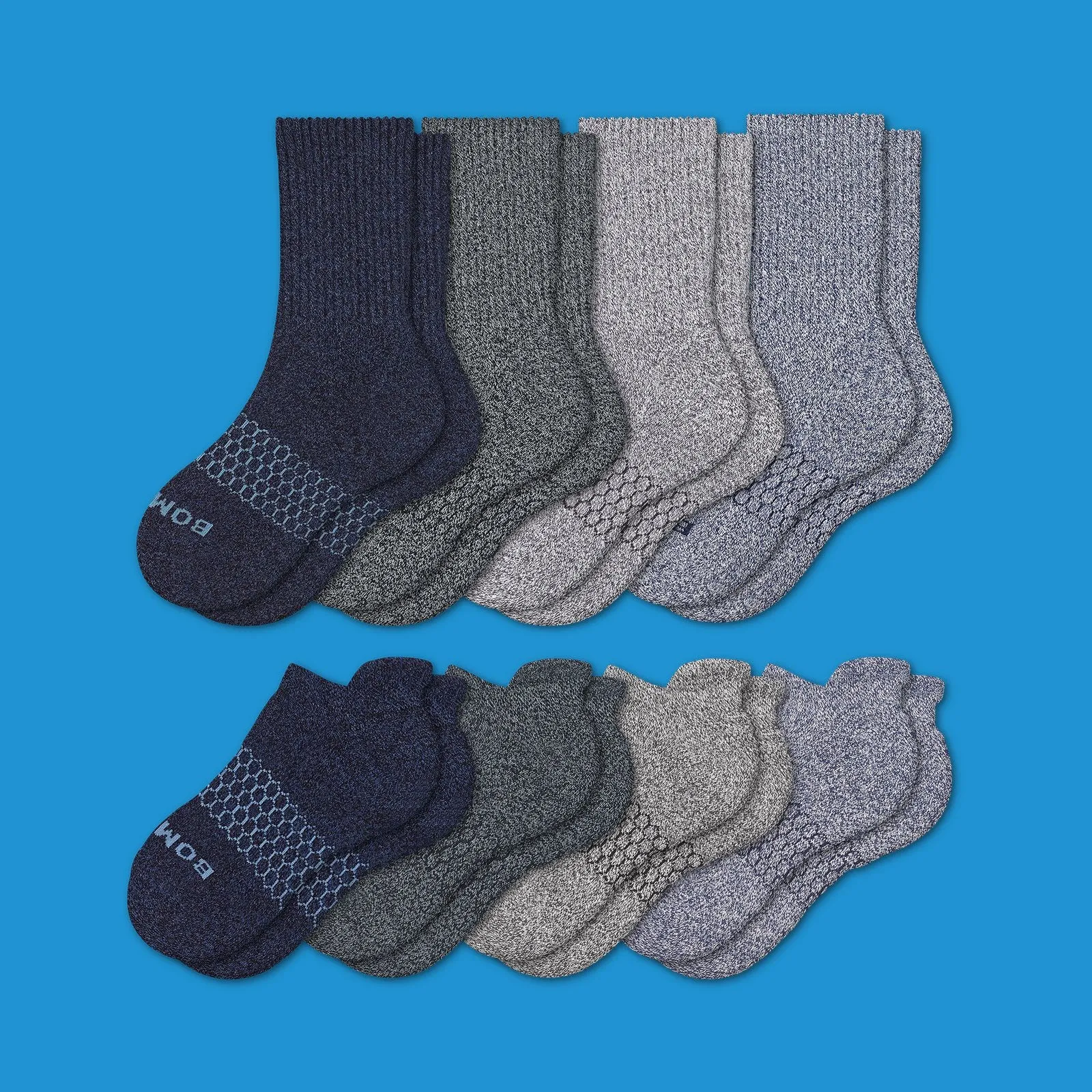 Youth Marls Calf & Ankle Sock 8-Pack